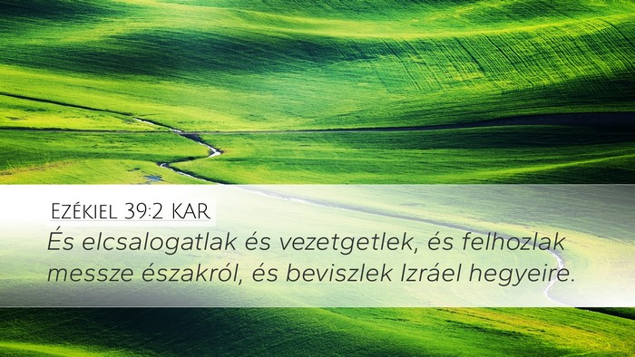 Ezékiel 39:2 KAR Desktop Wallpaper - És elcsalogatlak és vezetgetlek, és felhozlak - Desktop Bible Verse Wallpaper