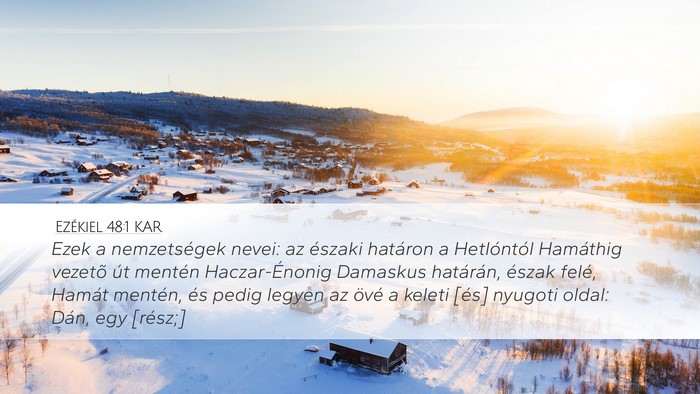 Ezékiel 48:1 KAR Desktop Wallpaper - Ezek a nemzetségek nevei: az északi határon a - Desktop Bible Verse Wallpaper