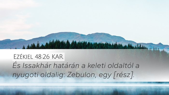 Ezékiel 48:26 KAR Desktop Wallpaper - És Issakhár határán a keleti oldaltól a - Desktop Bible Verse Wallpaper