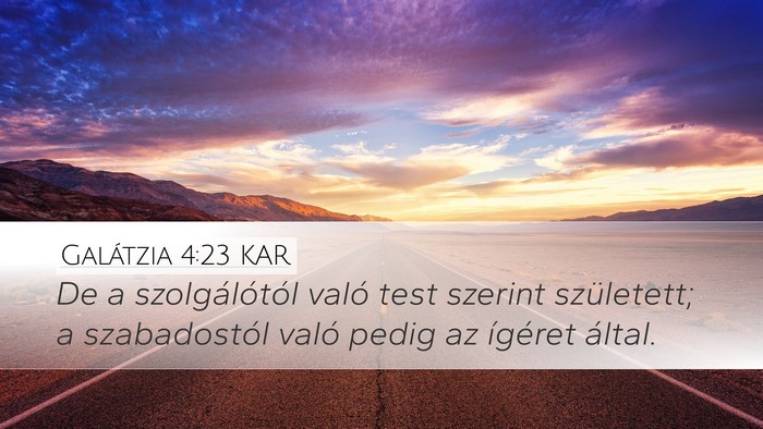 Galátzia 4:23 KAR Bible Verse Image