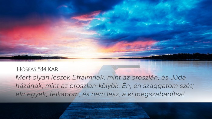 Hóseás 5:14 KAR Bible Verse Image