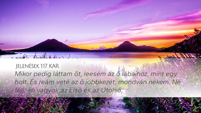 Jelenések 1:17 KAR Bible Verse Image