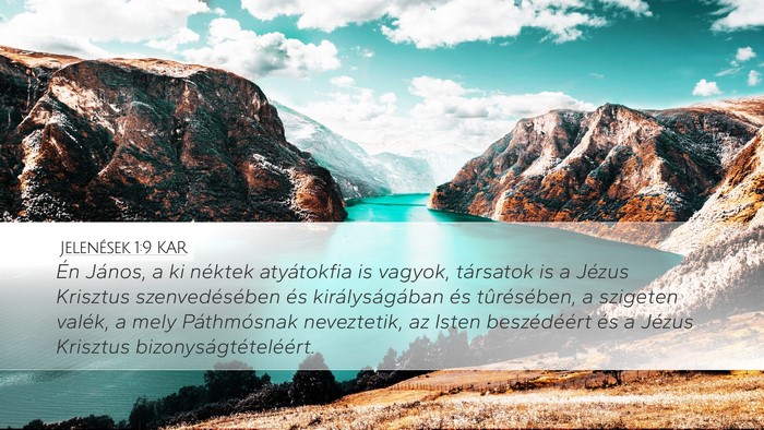 Jelenések 1:9 KAR Bible Verse Image