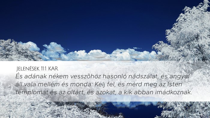 Jelenések 11:1 KAR Bible Verse Image