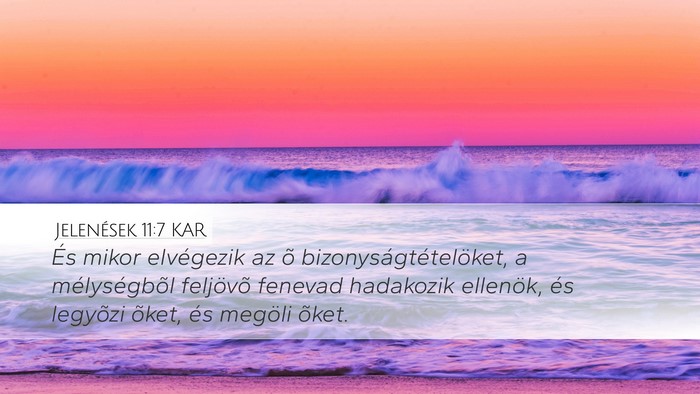Jelenések 11:7 KAR Bible Verse Image