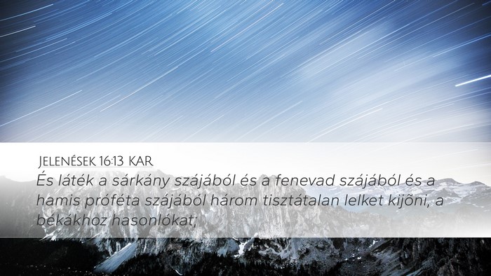 Jelenések 16:13 KAR Bible Verse Image