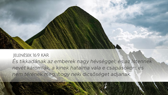 Jelenések 16:9 KAR Bible Verse Image