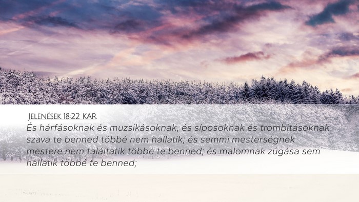 Jelenések 18:22 KAR Bible Verse Image