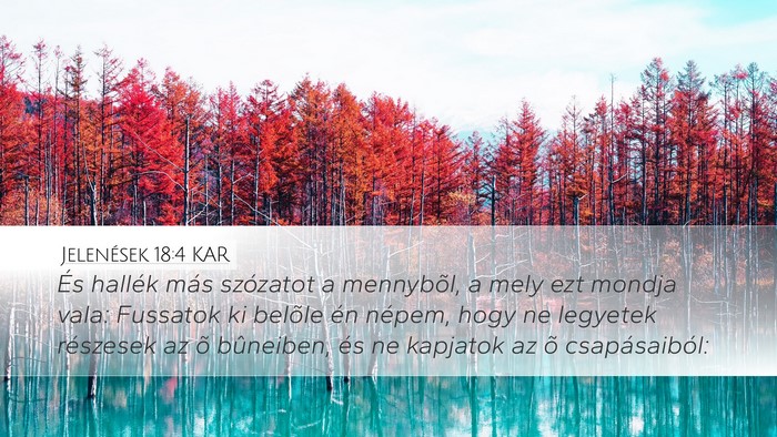 Jelenések 18:4 KAR Bible Verse Image