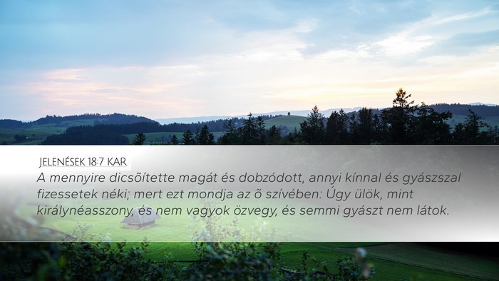 Jelenések 18:7 KAR Bible Verse Image