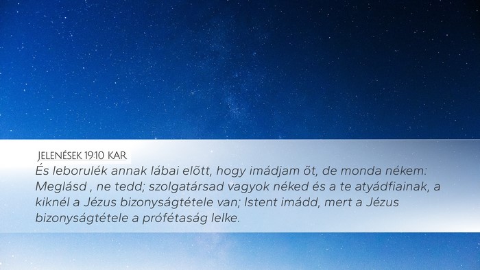 Jelenések 19:10 KAR Bible Verse Image