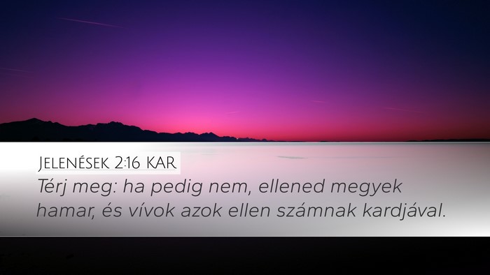 Jelenések 2:16 KAR Bible Verse Image