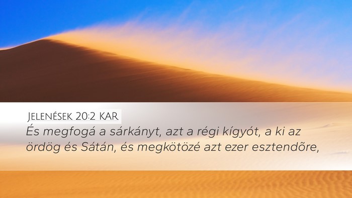 Jelenések 20:2 KAR Bible Verse Image