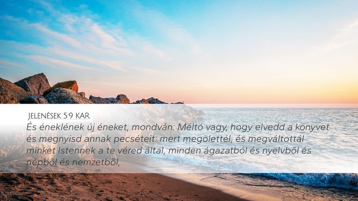 Jelenések 5:9 KAR Bible Verse Image