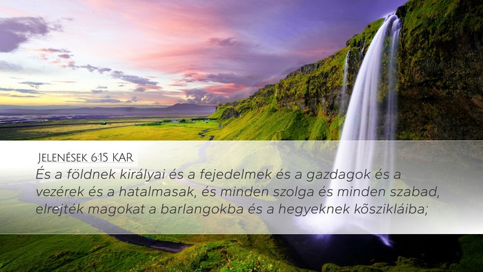 Jelenések 6:15 KAR Bible Verse Image