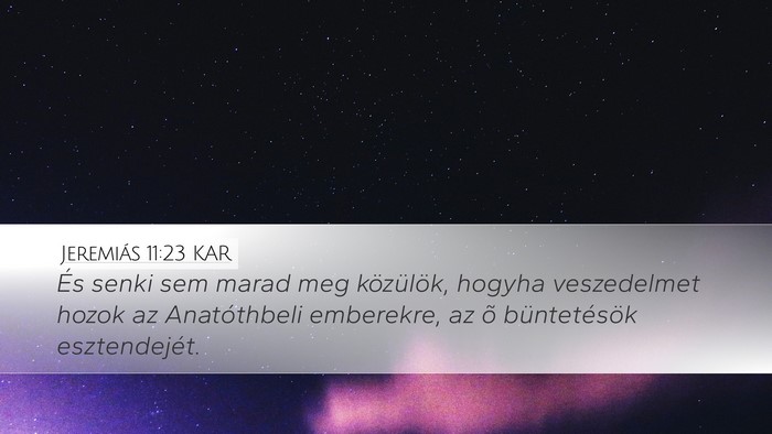 Jeremiás 11:23 KAR Desktop Wallpaper - És senki sem marad meg közülök, hogyha - Desktop Bible Verse Wallpaper