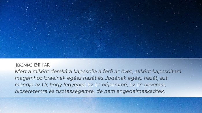 Jeremiás 13:11 KAR Bible Verse Image