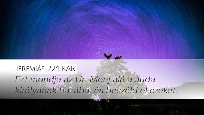 Jeremiás 22:1 KAR Bible Verse Image