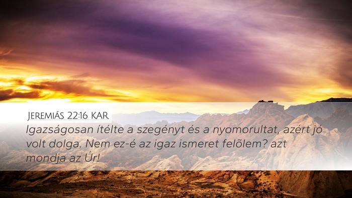 Jeremiás 22:16 KAR Bible Verse Image
