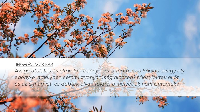 Jeremiás 22:28 KAR Bible Verse Image
