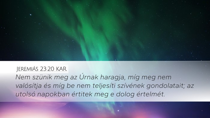 Jeremiás 23:20 KAR Bible Verse Image