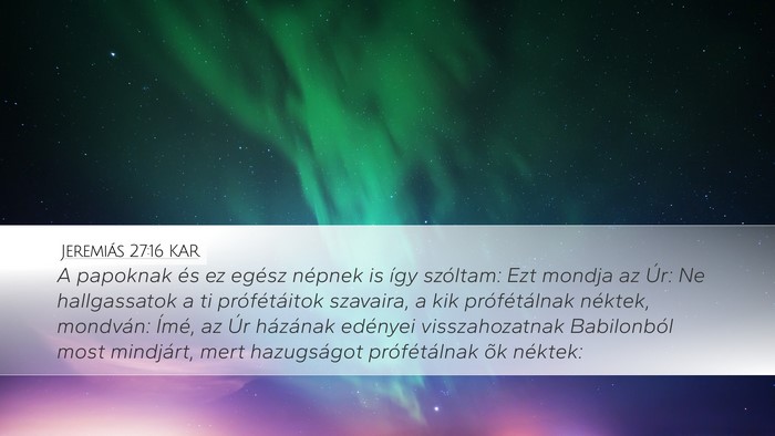 Jeremiás 27:16 KAR Bible Verse Image