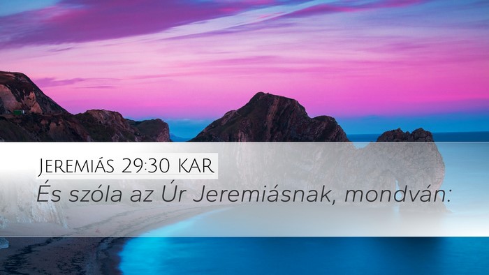 Jeremiás 29:30 KAR Bible Verse Image