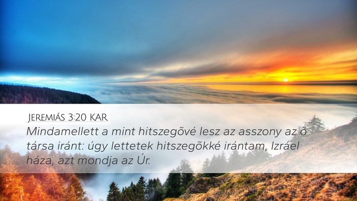 Jeremiás 3:20 KAR Bible Verse Image