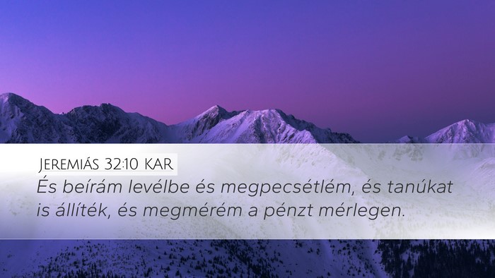Jeremiás 32:10 KAR Bible Verse Image