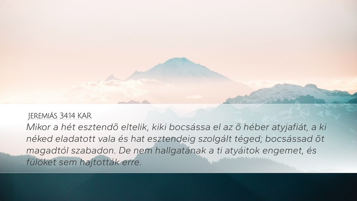 Jeremiás 34:14 KAR Bible Verse Image