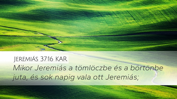 Jeremiás 37:16 KAR Bible Verse Image