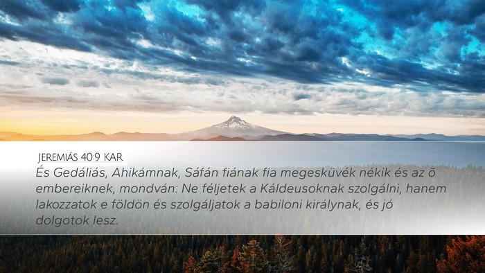 Jeremiás 40:9 KAR Bible Verse Image