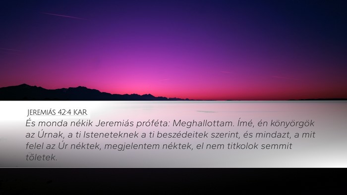 Jeremiás 42:4 KAR Bible Verse Image