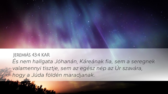 Jeremiás 43:4 KAR Bible Verse Image