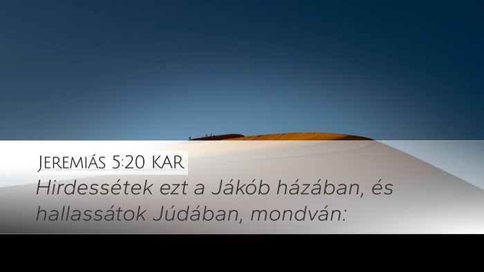 Jeremiás 5:20 KAR Bible Verse Image