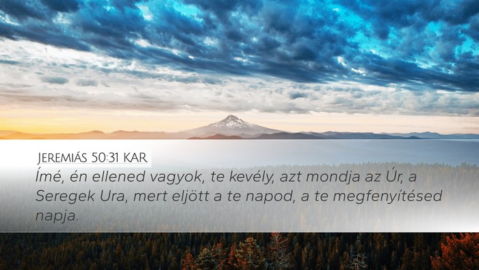 Jeremiás 50:31 KAR Bible Verse Image