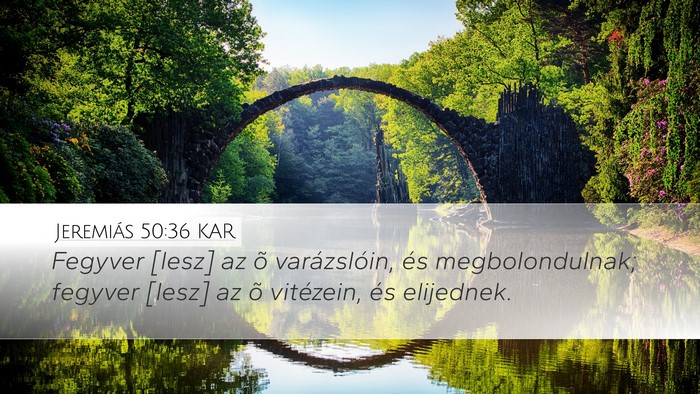 Jeremiás 50:36 KAR Bible Verse Image