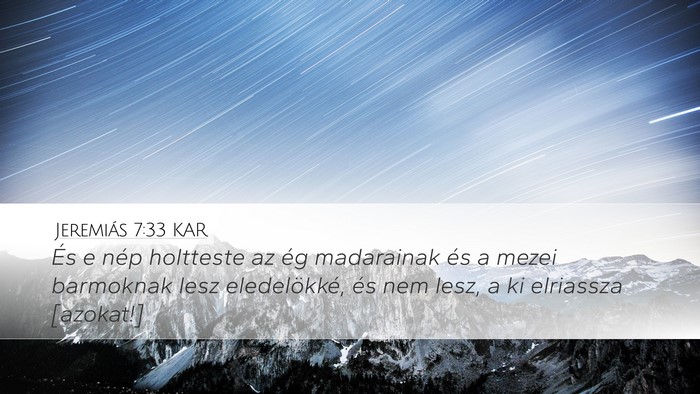 Jeremiás 7:33 KAR Bible Verse Image