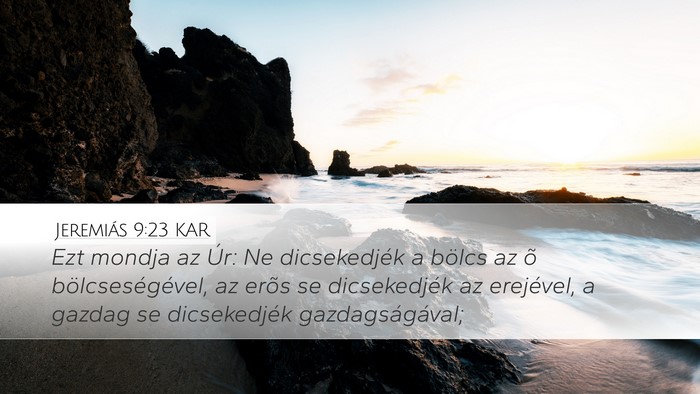 Jeremiás 9:23 KAR Bible Verse Image