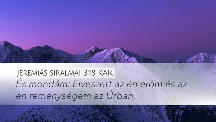 Jeremiás siralmai 3:18 KAR Bible Verse Image