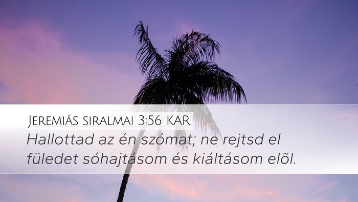 Jeremiás siralmai 3:56 KAR Desktop Wallpaper - Hallottad az én szómat; ne rejtsd el füledet - Desktop Bible Verse Wallpaper
