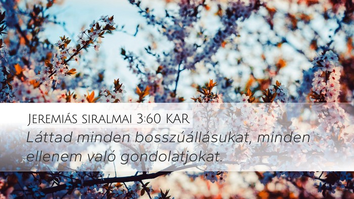 Jeremiás siralmai 3:60 KAR Desktop Wallpaper - Láttad minden bosszúállásukat, minden ellenem - Desktop Bible Verse Wallpaper