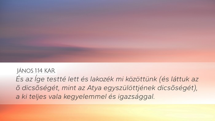 János 1:14 KAR Bible Verse Image