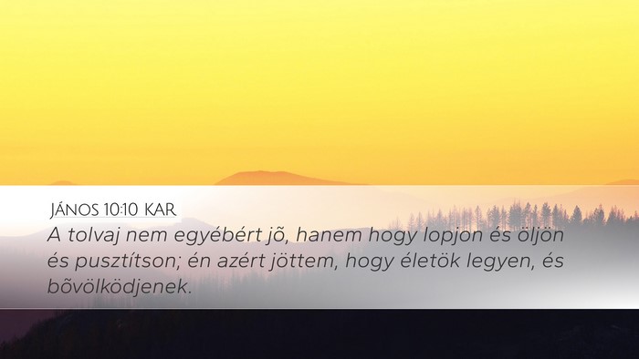 János 10:10 KAR Bible Verse Image