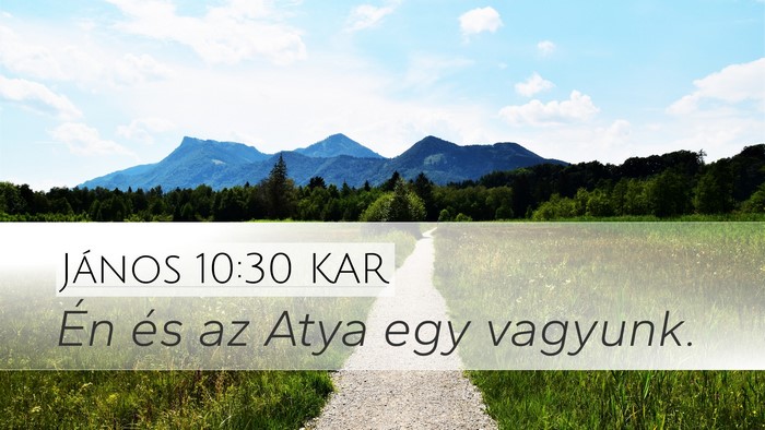 János 10:30 KAR Bible Verse Image