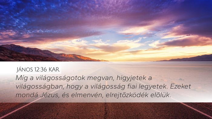 János 12:36 KAR Bible Verse Image