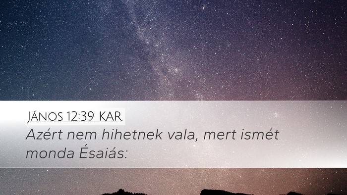 János 12:39 KAR Bible Verse Image