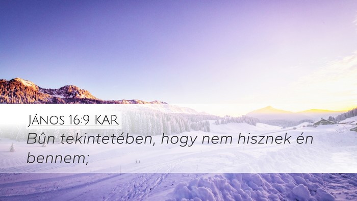 János 16:9 KAR Desktop Wallpaper - Bûn tekintetében, hogy nem hisznek én - Desktop Bible Verse Wallpaper