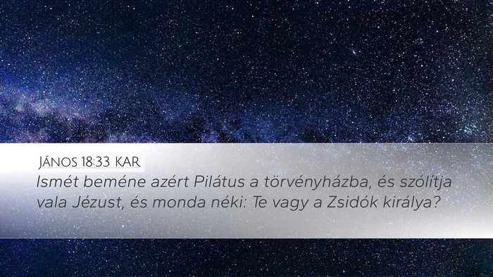 János 18:33 KAR Bible Verse Image