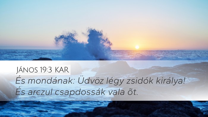 János 19:3 KAR Bible Verse Image